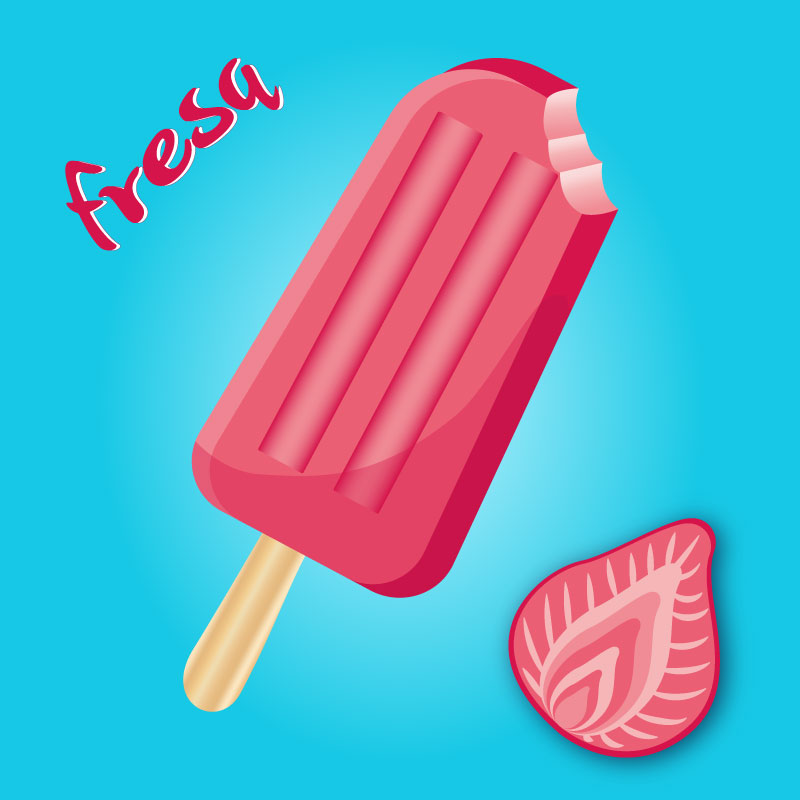 Ilustración paleta fresa